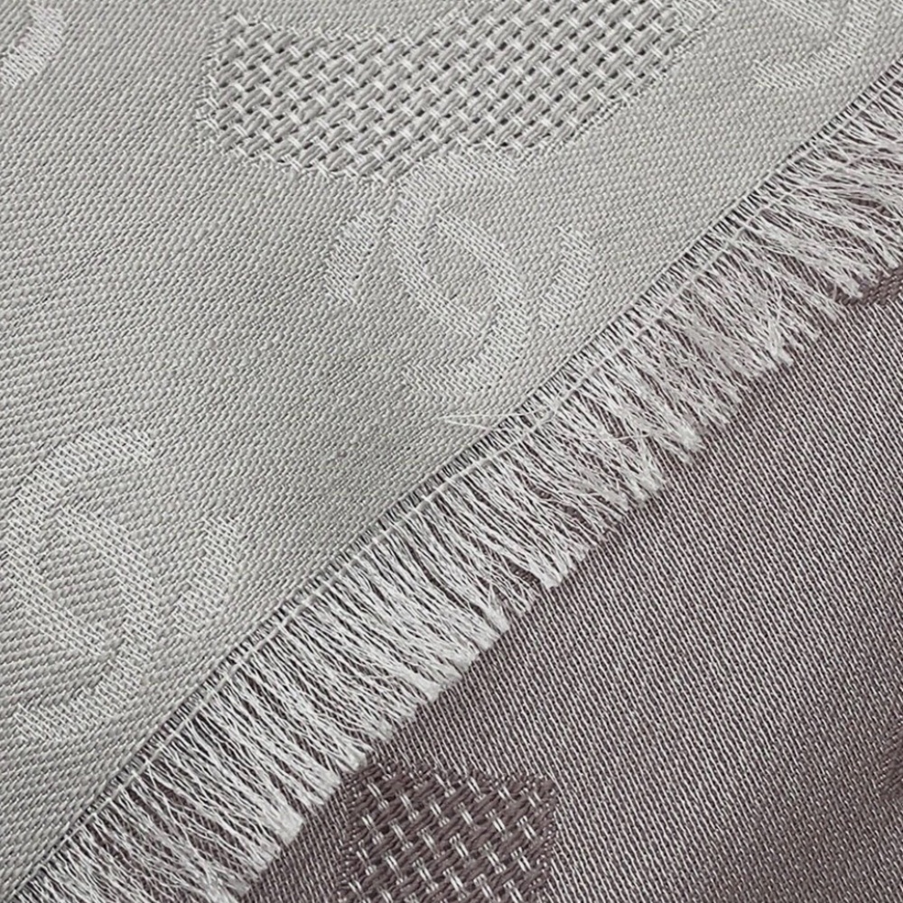 Silk Chanel Beige/Gray Monogram Scarf
